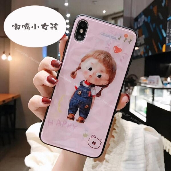 圖案内封不掉色 軟邊拆裝不傷機 可愛卡通保護套 少女動物殼 掛繩/吊飾孔