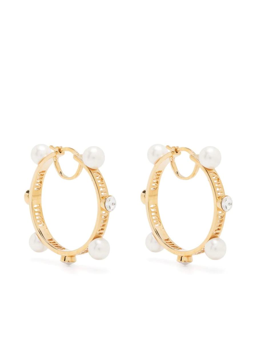 MIU MIU faux-pearl hoop earrings