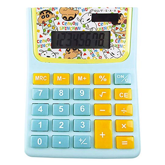 〔小禮堂〕蠟筆小新 8位元計算機《綠黃.睡衣》事務用品