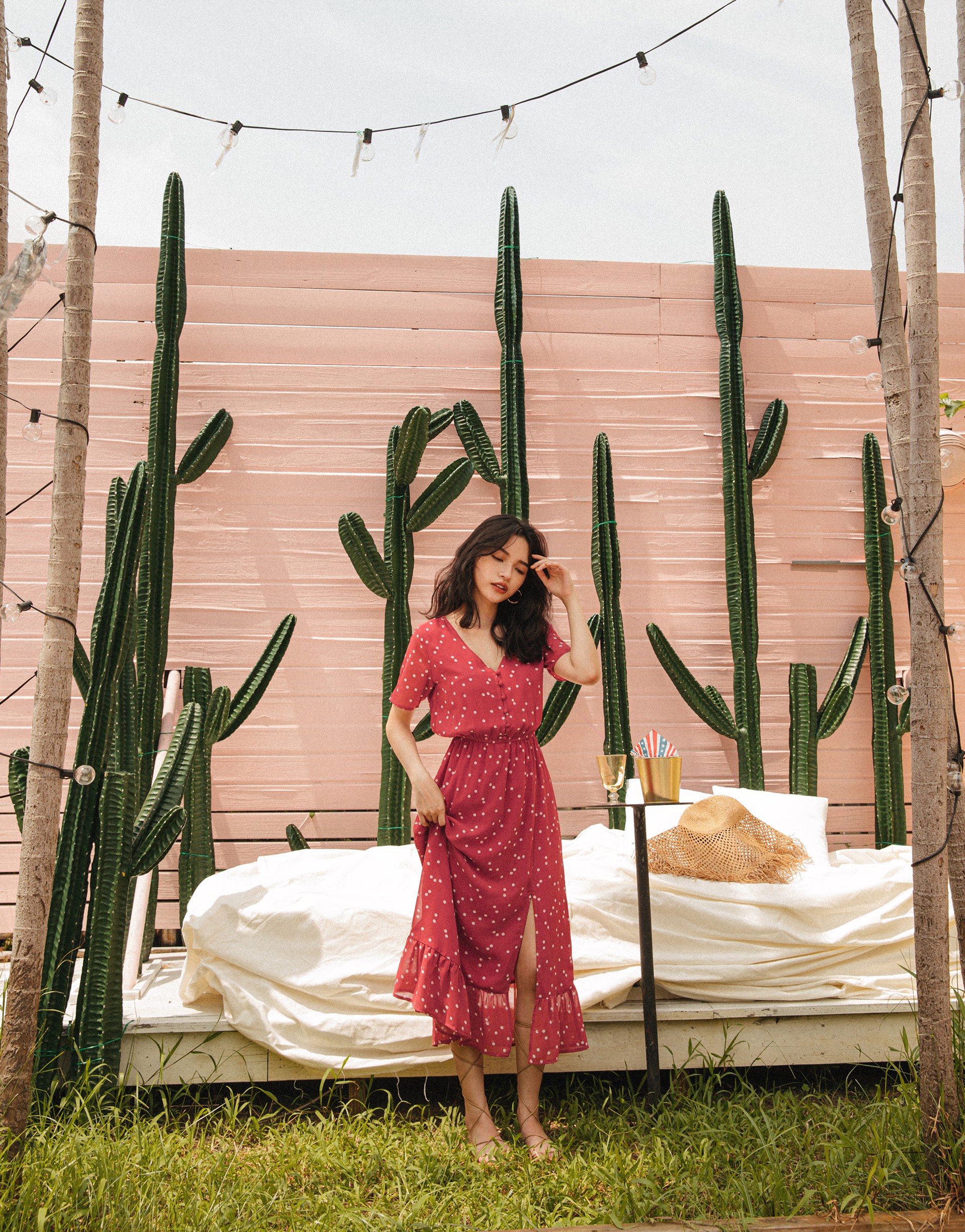 PAZZO+V領不規則點點雪紡仙女洋裝(TIFFANY聯名款)