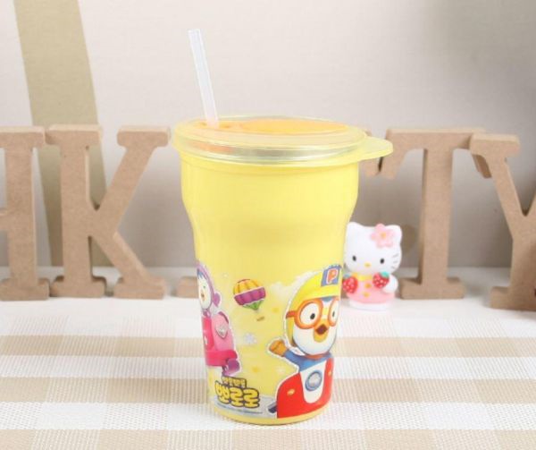 Milano Zoom Pororo防溢防污吸管杯（黃色）