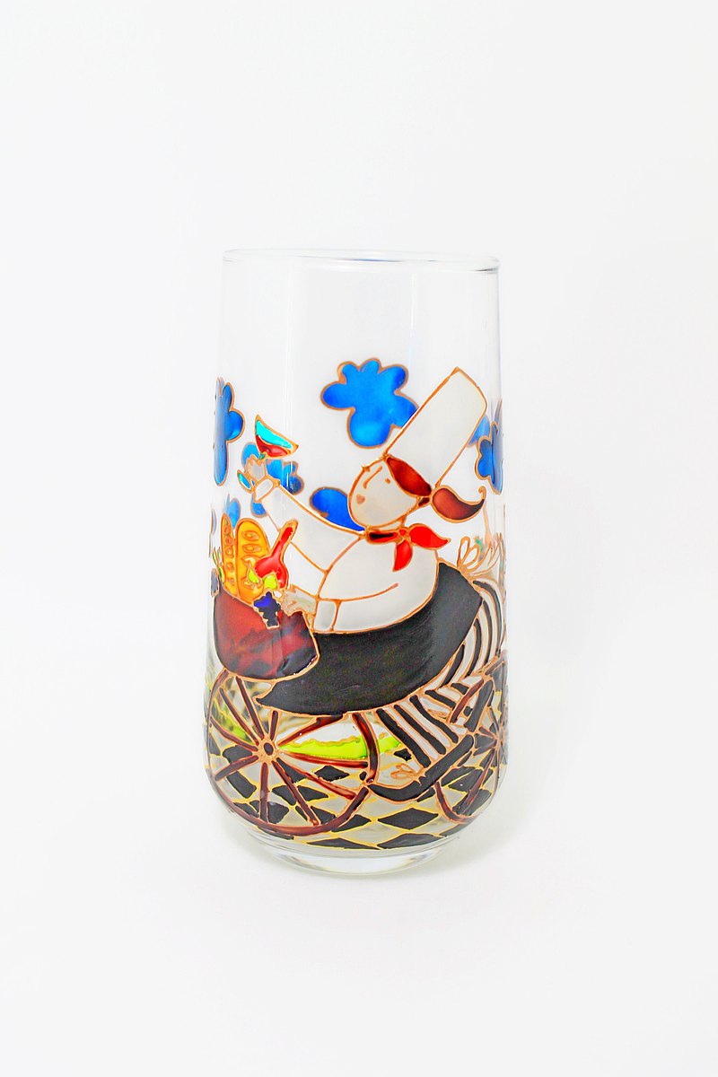 帶廚師的玻璃杯 送給喜歡烹飪的人的媽媽禮物 f 樸素的玻璃杯