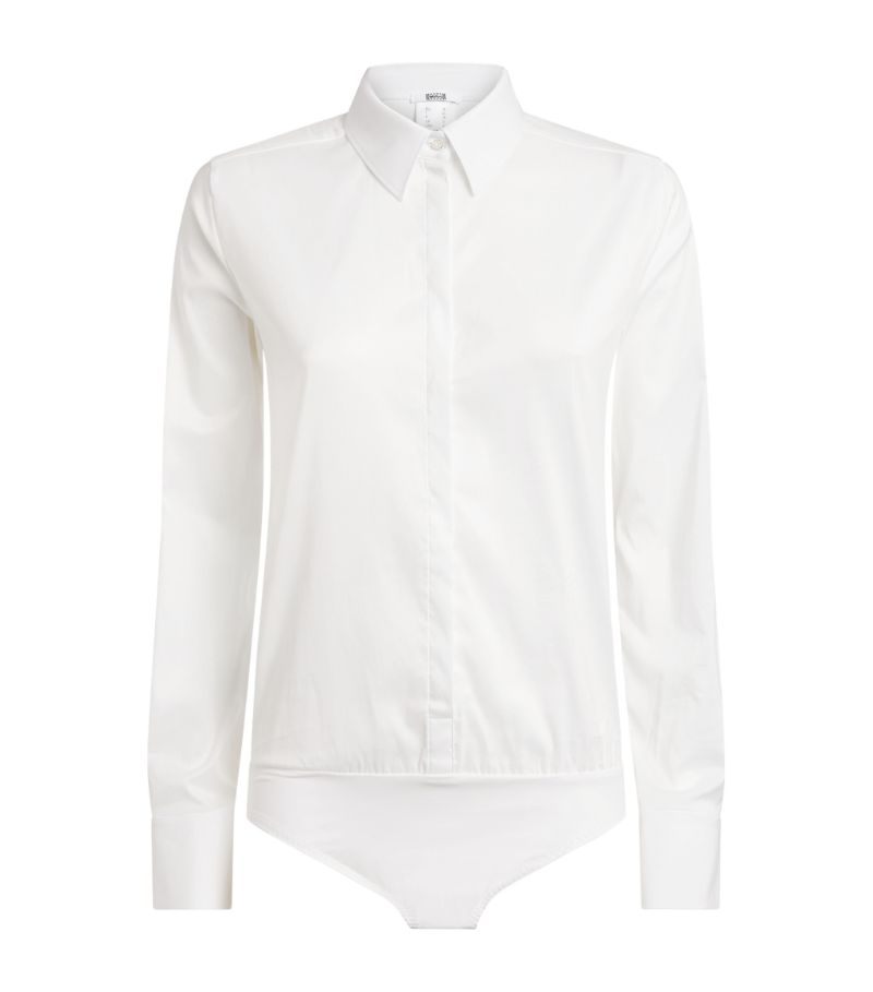 Harmoniously combining two distinctive styles, the Wolford London Effect bodysuit showcases a crisp 