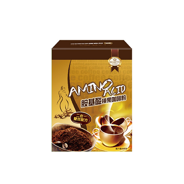 ▲首創!胺基酸+咖啡 ▲突破!代謝力，翻倍 ▲經典滋味、醇香濃郁 ▲胺基酸熱潮持續發酵 品 名:胺基酸榛果咖啡(粉狀食品) 成 分:濃縮咖啡粉、脫脂奶粉、葡萄糖、分離大豆蛋白、乳清蛋白、卵磷脂、天然榛