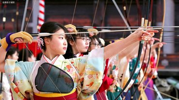 京都新年弓道系美少女一字排開！三十三間堂「通之矢」