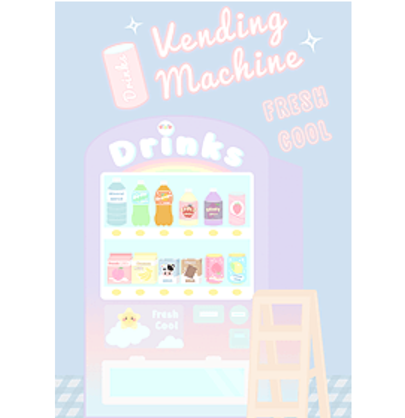 Purple Fresh Cool Drinks Vending Machine