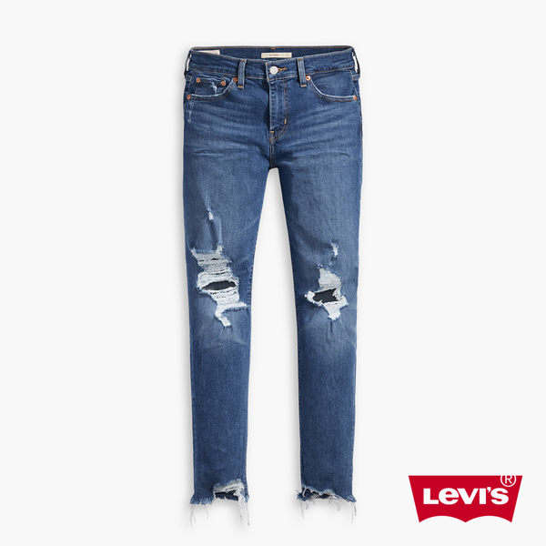 Levis 男友褲 / 中腰寬鬆版牛仔褲 / Orta 歐洲丹寧 / 大破壞及踝款 / 彈性布料