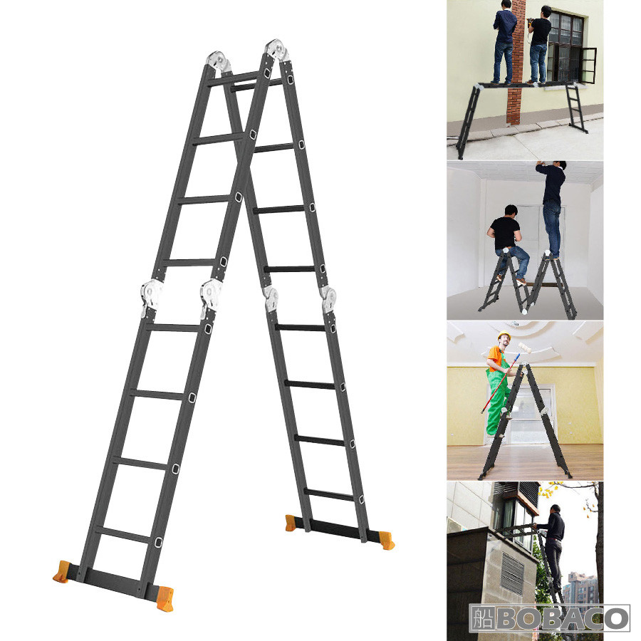 ■ 加裝平衡桿 讓梯子的支撐點更寬更廣 
■ 翻邊式踏板 堅固耐用不鬆脫