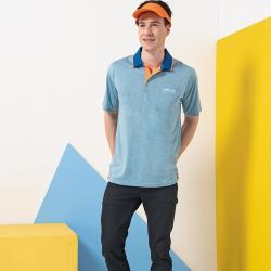 ◎時髦穿搭更顯年輕，修身線條|◎講究作工細膩，明亮色系風格|◎乾爽舒適不黏身，展現俐落曲線品牌:SAINSOU聖手牌品牌定位:運動品牌適穿對象:男生款式:POLO衫袖長:短袖顏色:藍色系適穿季節:春夏
