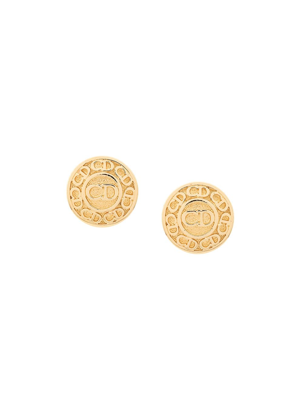 Christian Dior - 1990's monogram earrings - women - Gold Plated Metal - One Size