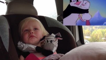 小妹妹看企鵝卡通好入戲 最後還感性的流淚...