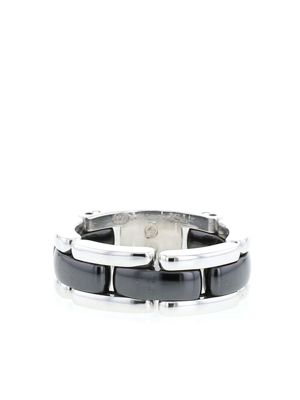 CHANEL Pre-Owned - white gold flexible ultra medium model ring - women - ceramic/White Gold - 52 - Silver
