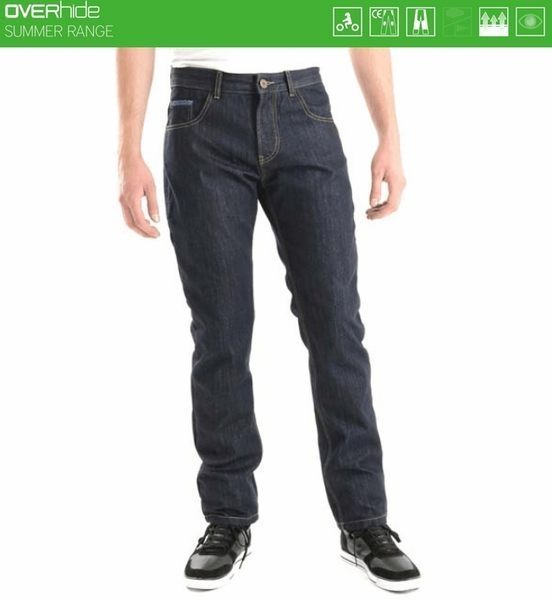 【東門城】OVERLAP MANX RAW 防摔牛仔褲(藍)