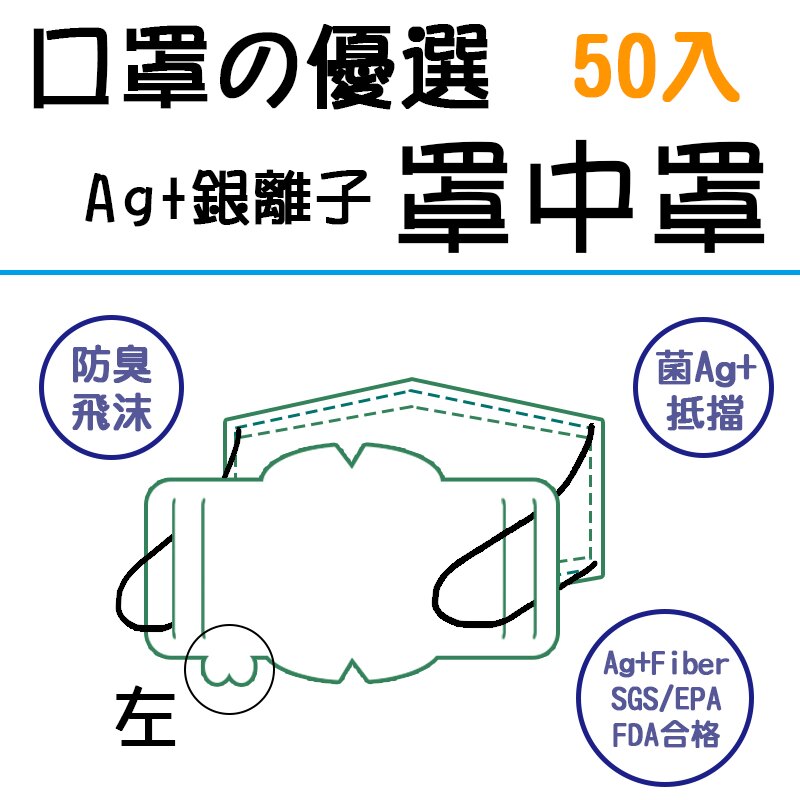 【限時搶購 2/20~售完為止】外銷日本銀離子隱形口罩罩中罩 (50入) 下單請盡量下雙數，因為100為一包裝★愛麗絲生活購物★