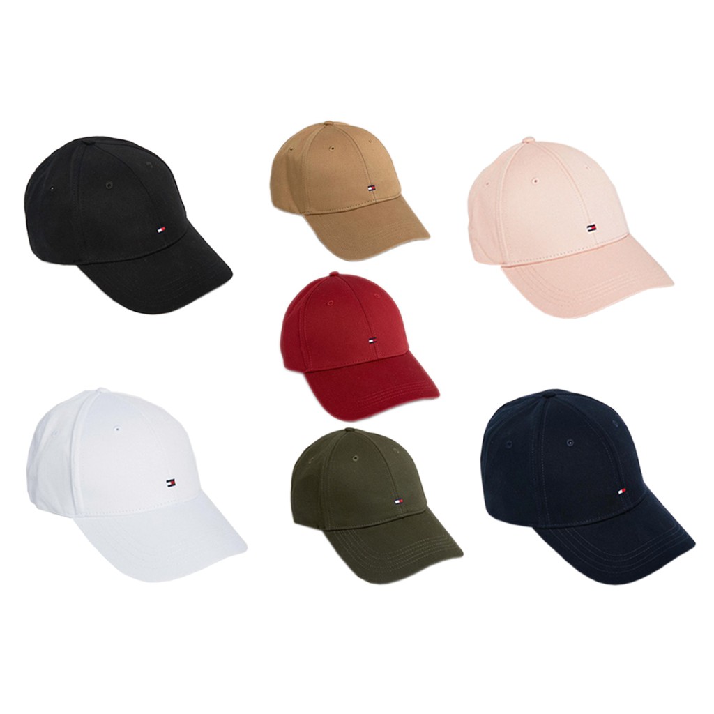 Tommy Hilfiger Classic Flag Logo Cap 基本款 老帽 帽子 黑 白 粉 藍【高冠國際】