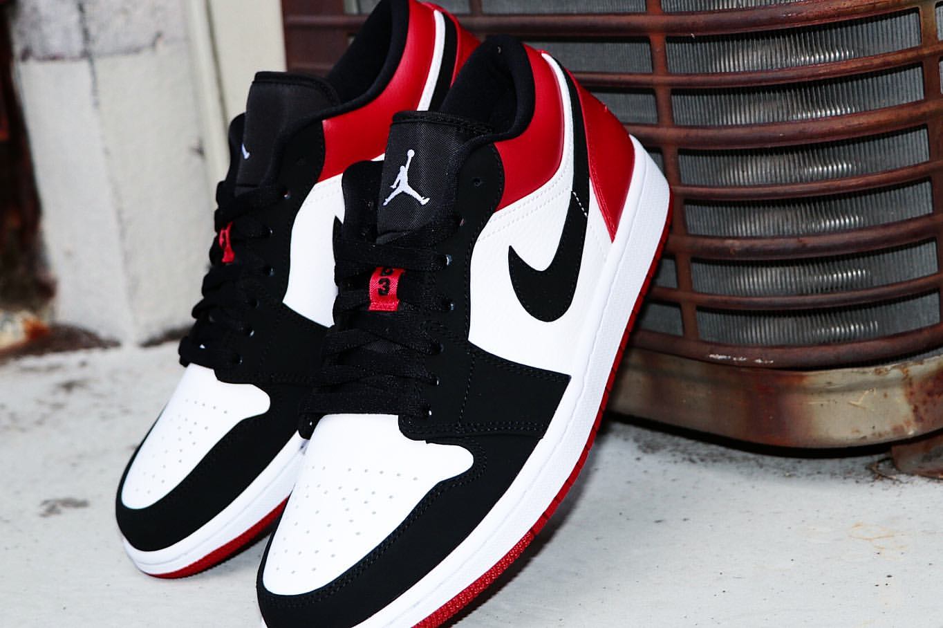 KUMO SHOES-現貨Air Jordan 1 LOW AJ1 AJ 喬丹 1代 低筒 黑頭 黑腳趾 黑白紅 553558-116