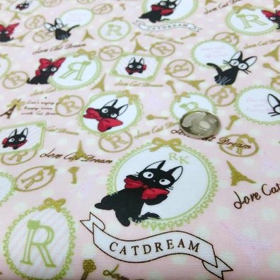 防水布-R黑貓 印花布，純棉，手工藝拼布，內裡，布料，多色/水玉/點點，棉麻，布襯，鋪棉