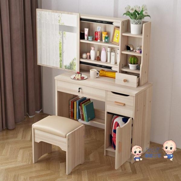 化妝桌 梳妝台臥室小戶型迷你化妝桌收納櫃現代簡約簡易化妝櫃網紅化妝台T 5色