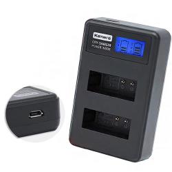 ◎一年原廠保固|◎Micro USB 輸入充電,支援各式充電;行動電源也能充|◎USB充電頭可以使用一般手機用AC頭品牌：Kamera型號：液晶雙槽充電器輸入：5V-2A10W輸出：8.4V-0.6A