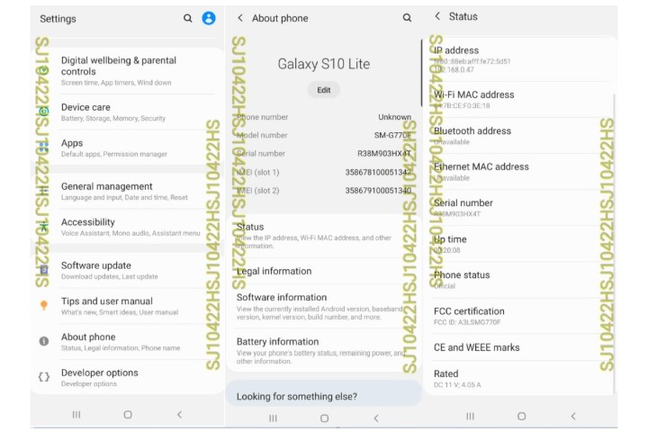 獲美國 FCC 認證 Galaxy S10 Lite 身份確認