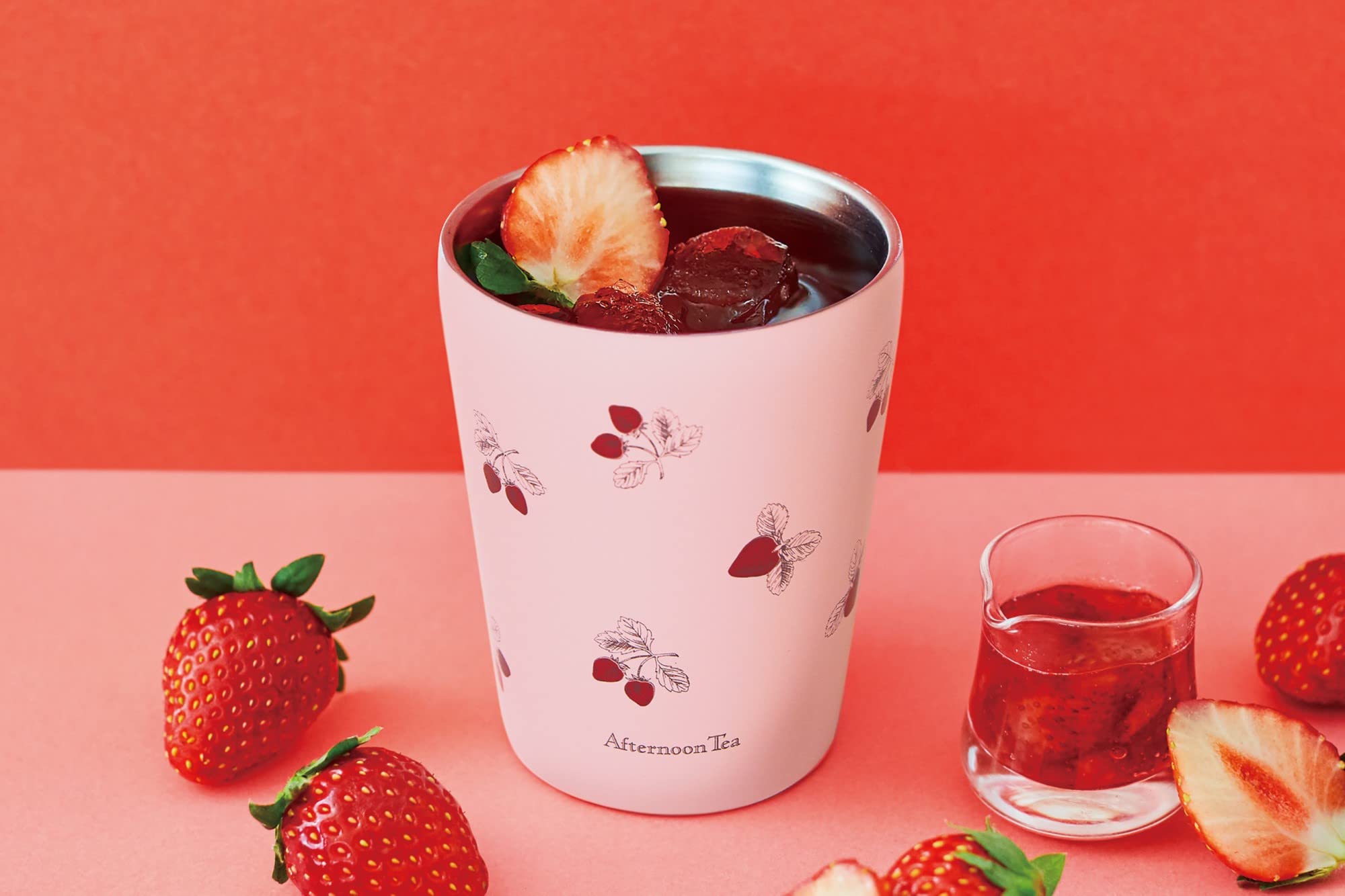 草莓圖案保冷＆保溫隨行杯