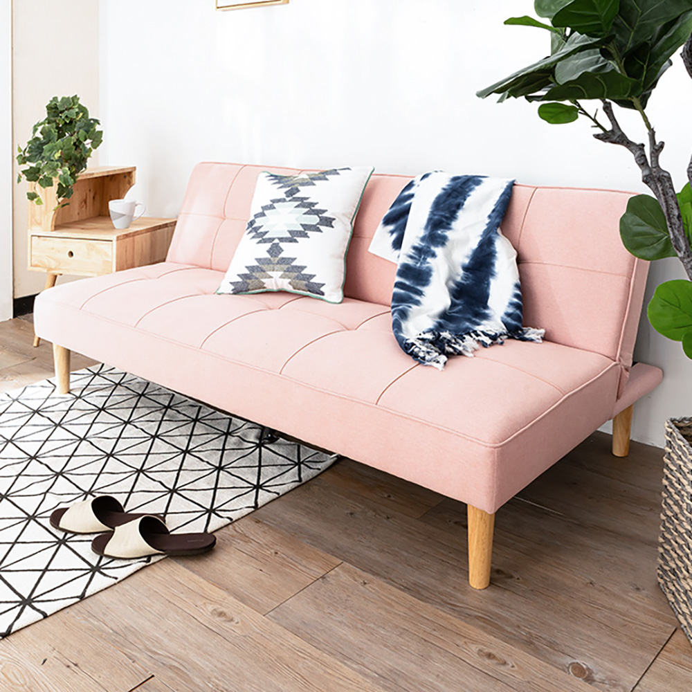 粉紅時尚三段式防潑水沙發床