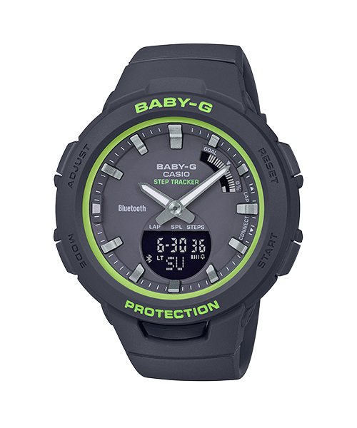 CASIO 卡西歐 BSA-B100SC-1A Baby-G 日常運動藍牙連線錶 黑 41.4 mm