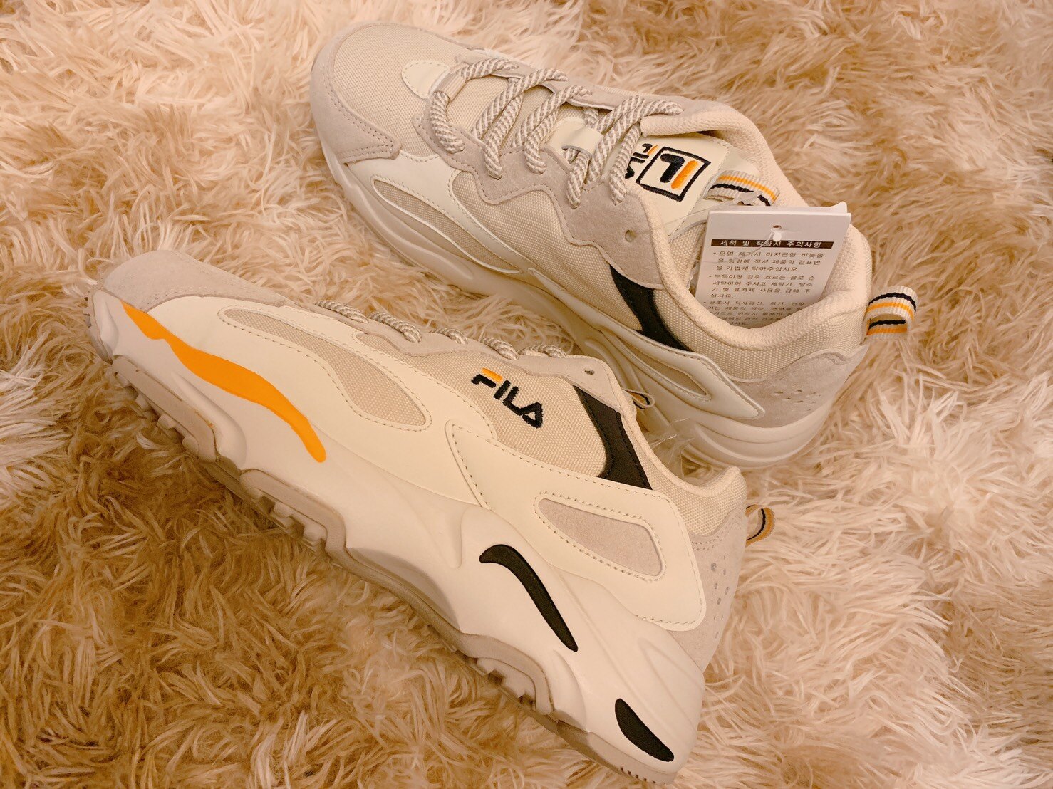 KUMO SHOES-FILA RAY TRACER 黃藍 米色 復古 老爹鞋 老爸鞋 休閒鞋 FS1SIB1461X