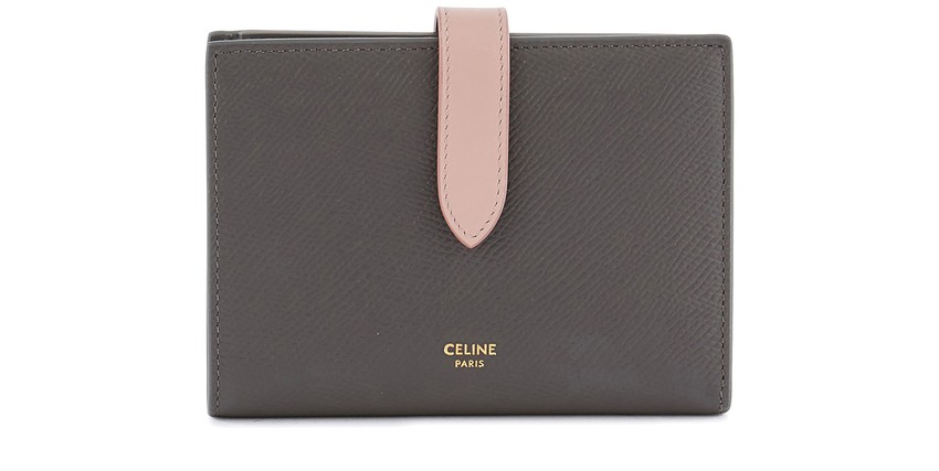 CELINE Medium strap wallet in Bicolour Grained Calfskin