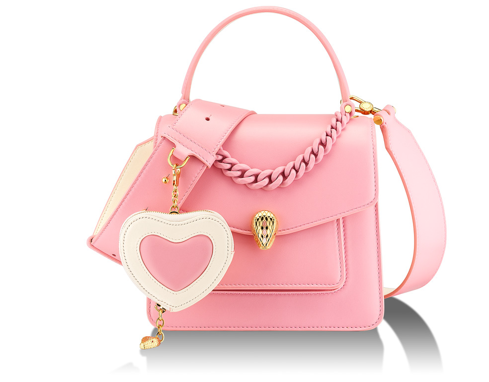 紅鶴粉色包 + 心型零錢包吊飾 + 愛心圖案雪莉巾 套組 291278