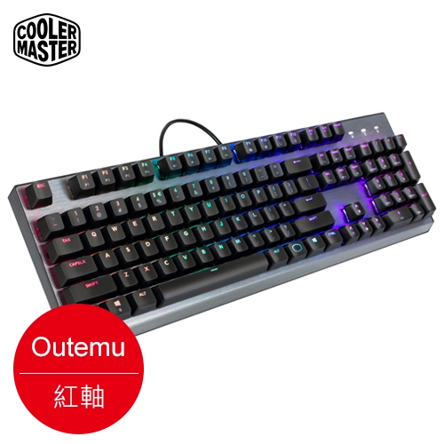 中刻注音懸浮鍵帽 13種RGB燈效品名 / 規格：【CoolerMaster 酷碼】CK350 機械式 RGB 電競鍵盤 紅軸/中刻耐用的機械軸擁有 5000 萬次以上的按壓壽命髮絲紋鋁質結構具備耐用