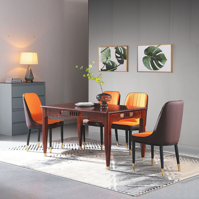 【YA763-1】 三井柚木餐桌 W130×D80×H75cm $7,000【YA740-4】 大川餐椅 W46×D55×H90cm $1,450【商品材質】＊餐桌:實木製作＊餐椅:PVC皮革.黑色鐵