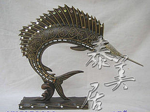 樹脂工藝品 木雕擺件 家居裝飾品槍魚