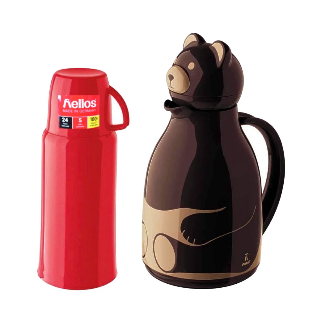 【德國 helios 海利歐斯 】咖啡熊造型保溫壺1.0l (送保溫瓶750cc 顏色隨機出貨)