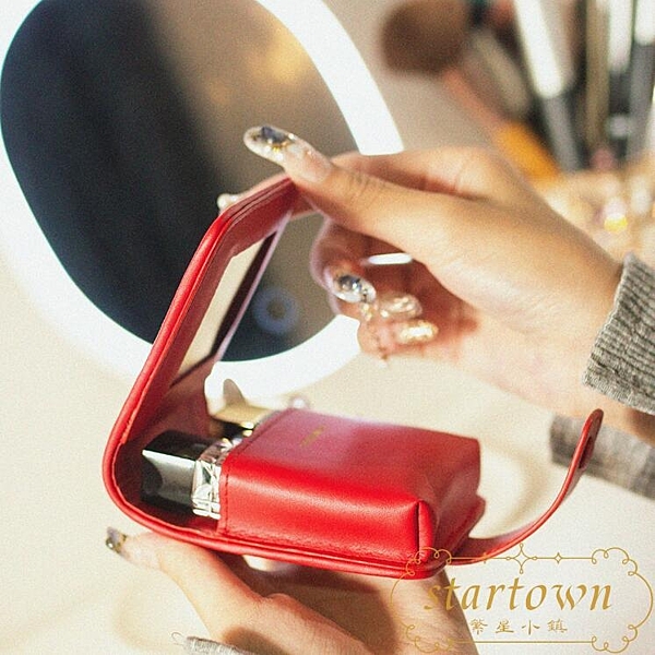 裝口紅的小包迷你隨身便攜唇膏小號收納包帶鏡子真皮化妝袋唇釉盒