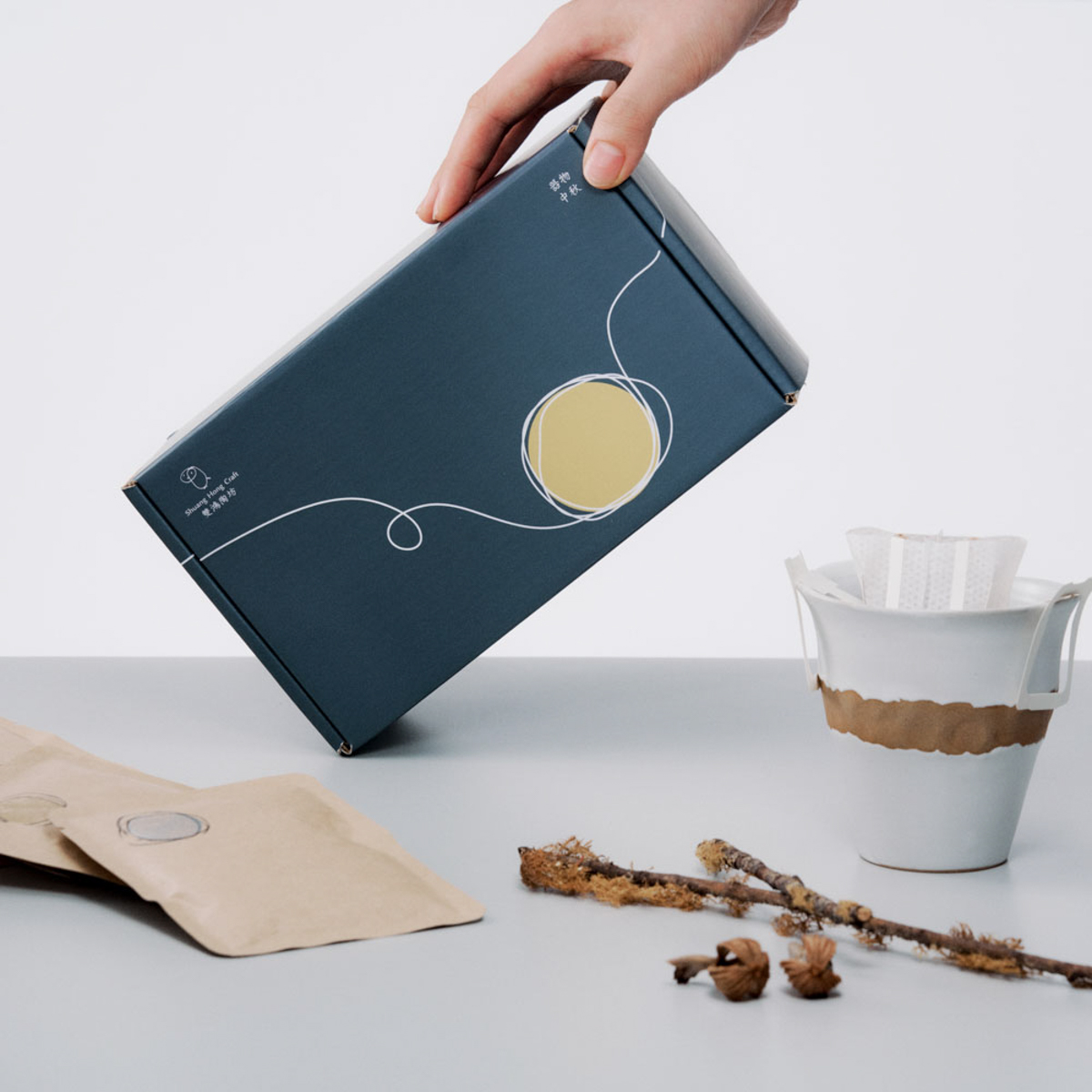 【新藝商號】雙鴻｜中秋禮盒-白釉陶杯+濾掛咖啡