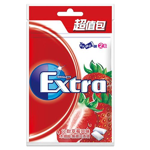 Extra木糖醇口香糖超值包-沁甜草莓口味 62g【愛買】