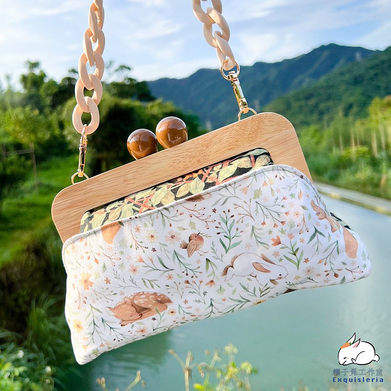 手作木質口金包 森林動物款