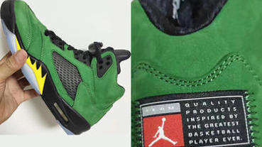 綠色控尖叫！Air Jordan 5 “Oregon”高清諜照曝光，超搶眼「青黃配色」回歸！