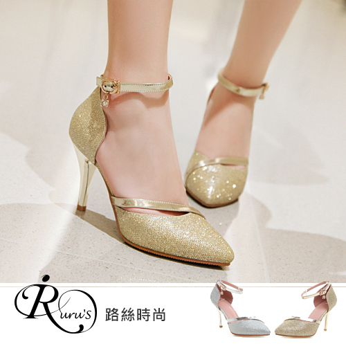 【iRurus 路絲時尚】歐美雜誌款格麗特燙金尖頭瑪莉珍高跟鞋/2色/35-43碼 (RX0902-822)現+預