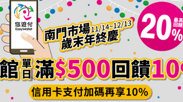 南門市場歲末年終慶 悠遊付最高回饋20%