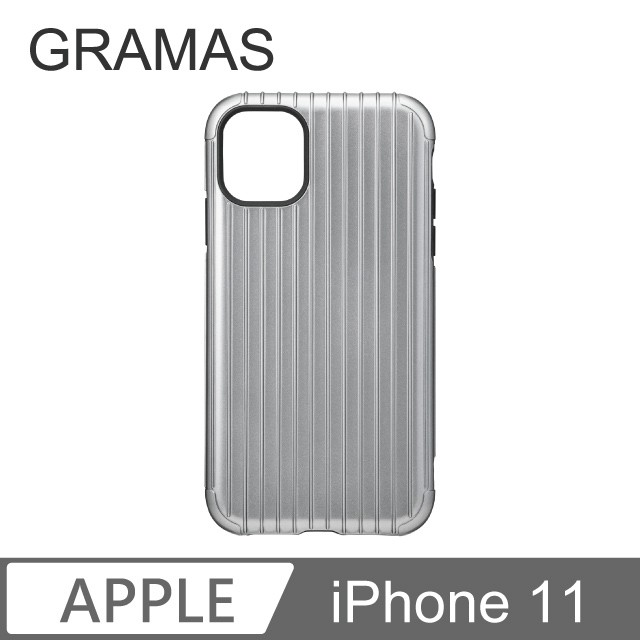 GRAMAS 東京職人工藝iPhone 11 (6.1吋) 專用 雙料軍規防摔行李箱殼-Rib系列(灰)品牌：日本東京GRAMAS品名：Rib Hybrid Shell Case 背蓋式系列適用機型：