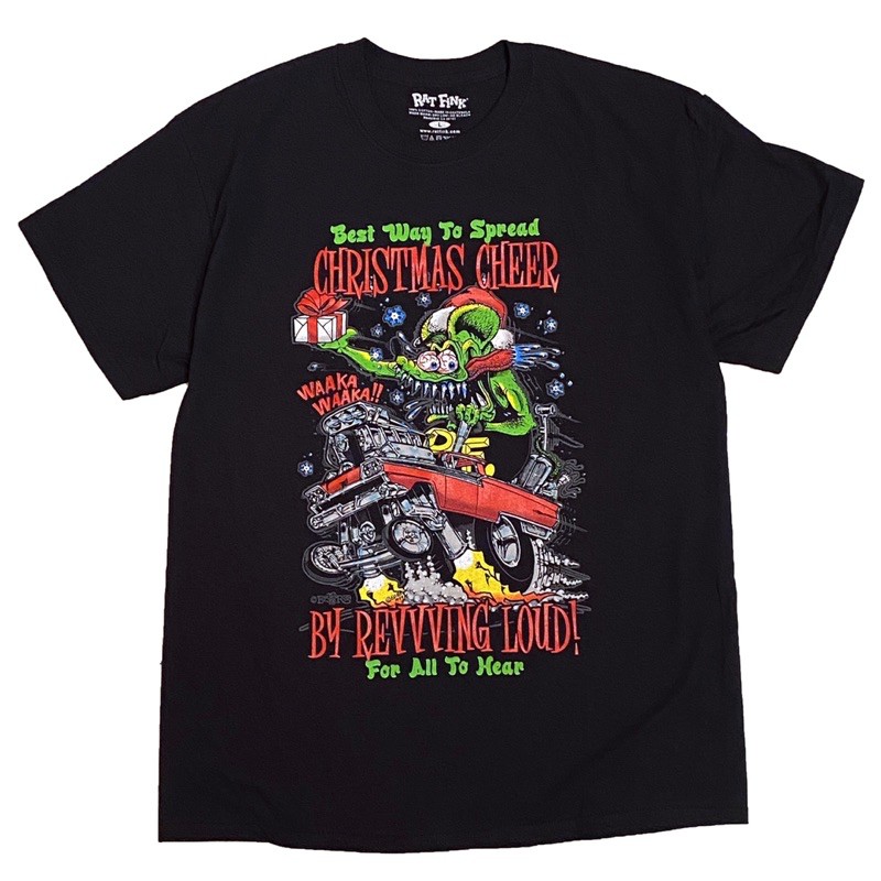 美版 RAT FINK 聖誕限定 Tee - Revvving Loud 聖誕節來囉！CHAOS PUNK 獨家引進美版RAT FINK T-SHIRT，尺寸及數量有限，喜歡的朋友請把握！顏色：黑色尺