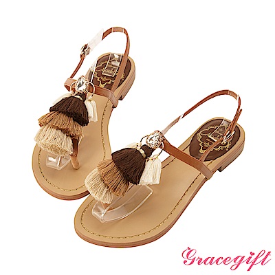 細緻繽紛流蘇穗飾專屬阿拉丁氛圍精緻雕花鑲邊寶石華麗高雅氣息T字細帶微露腳背美肌