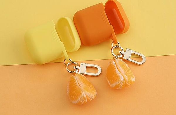 ins韓國設計師小眾橘子airpods保護套硅膠蘋果無線藍牙耳機盒子殼