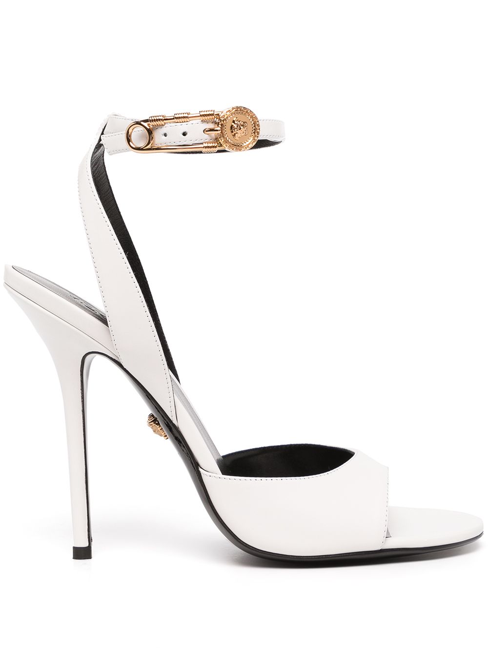 Versace - Safety Pin leather sandals - women - Leather - 36.5 - White