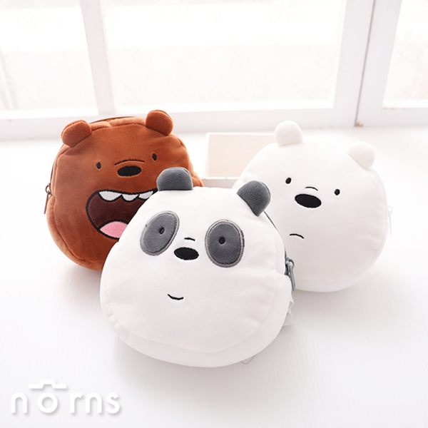 【We bare bears絨毛大頭拉鍊包】Norns 熊熊遇見你 娃娃玩偶 北極熊 棕熊大大 CN卡通 正版授權