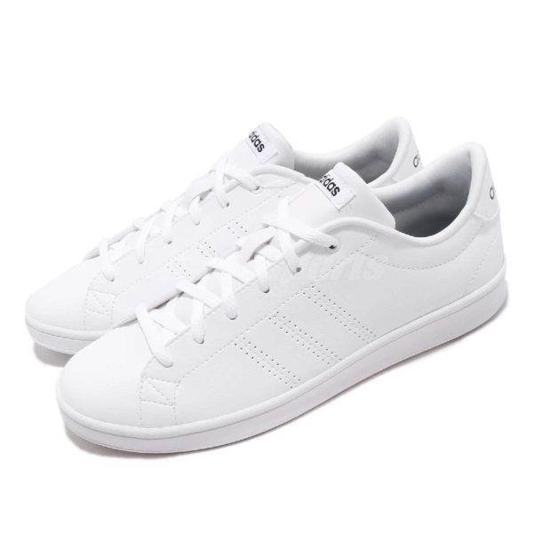 adidas 休閒鞋 Advantage Clean QT 白 全白 小白鞋 皮革 百搭 基本款 女鞋【PUMP306】 B44667