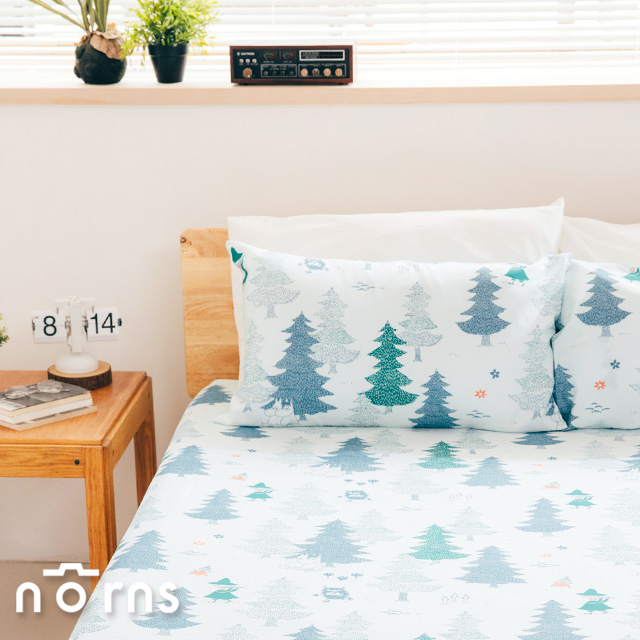 Moomin森林單人床包組- Norns 嚕嚕米 Tencel天絲™萊賽爾纖維 吸濕排汗 寢具 含床包*1 枕套*1