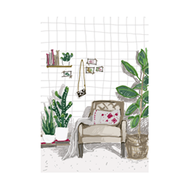 room with plants